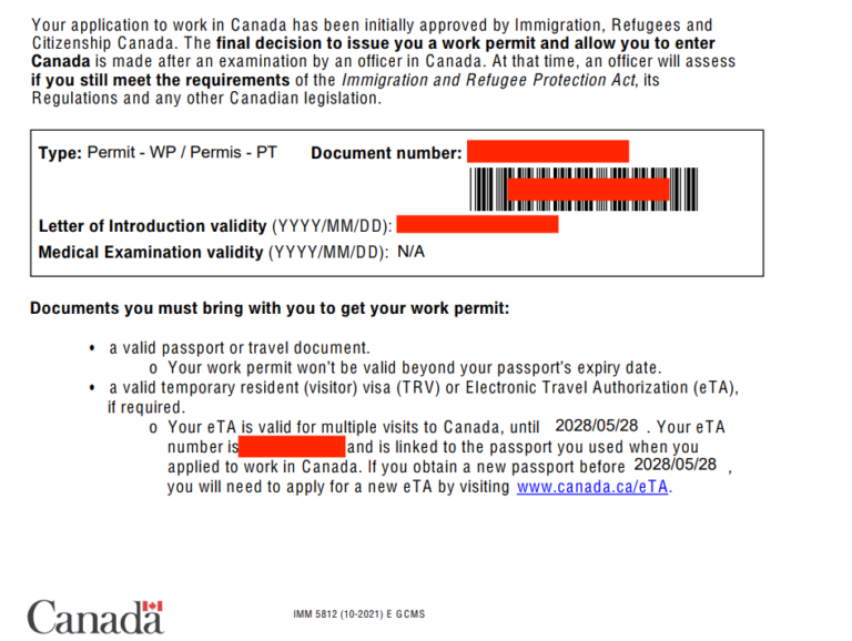POE (Port of Entry) - Working Holiday Canada Application